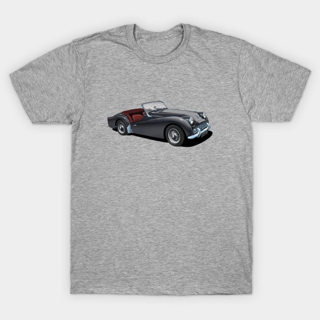 Triumph TR3 in black T-Shirt by candcretro